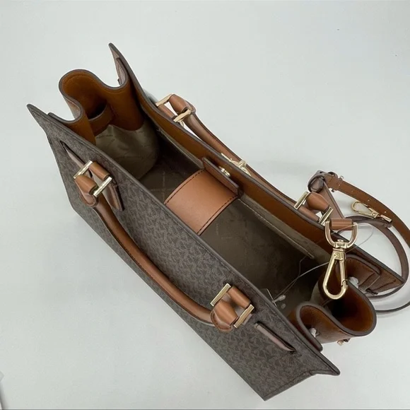 Michael Kors Medium Hamilton Satchel Bag Brown - Picture 12 of 13